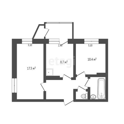 Продажа 2-комнатной квартиры 46,4 м², 1/5 этаж