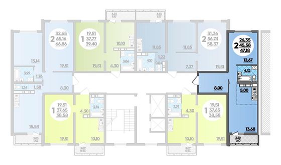 47,2 м², 2-комн. квартира, 4/16 этаж