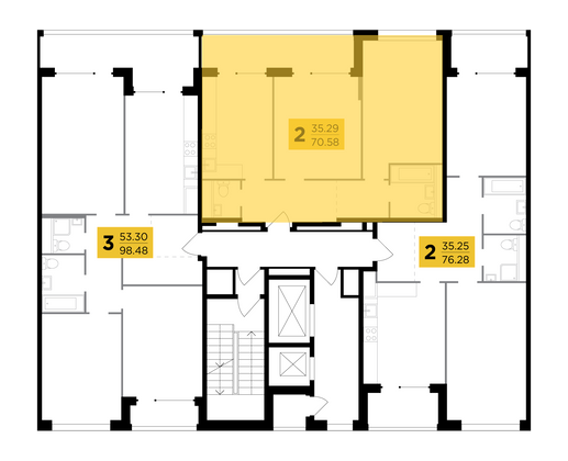 Продажа 2-комнатной квартиры 70,6 м², 5/16 этаж