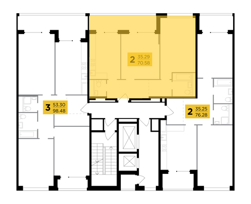 Продажа 2-комнатной квартиры 70,6 м², 12/16 этаж