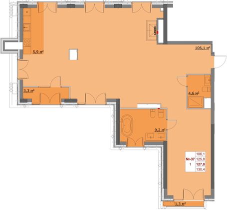 Продажа 2-комнатной квартиры 127,8 м², 6/6 этаж