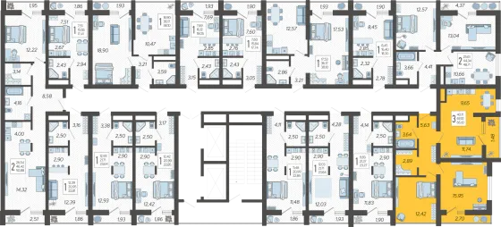 Продажа 3-комнатной квартиры 66,1 м², 6/19 этаж