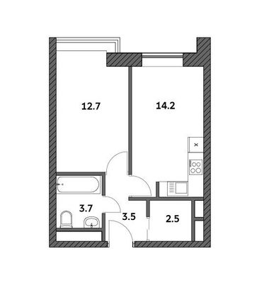 Продажа 1-комнатной квартиры 36,6 м², 10/19 этаж