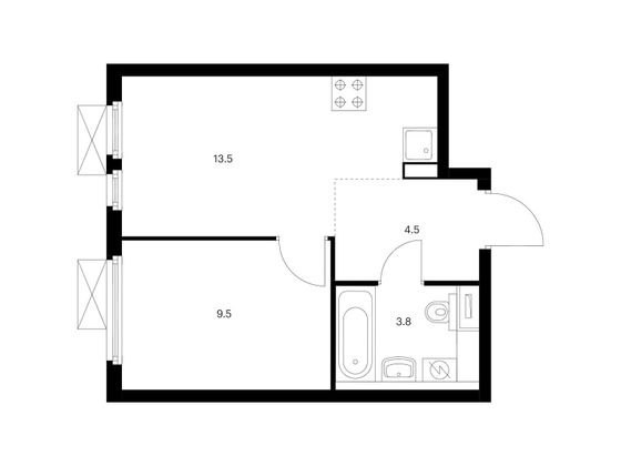 Продажа 1-комнатной квартиры 31,3 м², 17/33 этаж