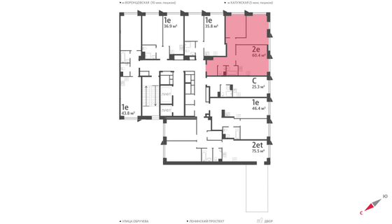 Продажа 2-комнатной квартиры 60,4 м², 10/58 этаж