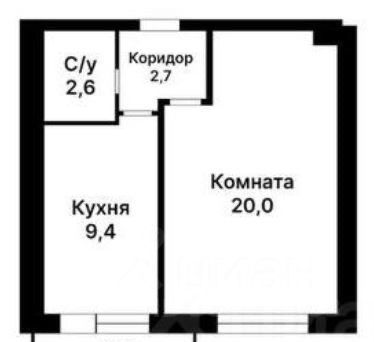 Продажа 1-комнатной квартиры 34 м², 1/12 этаж