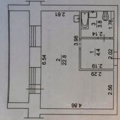 Продажа квартиры-студии 31 м², 3/9 этаж