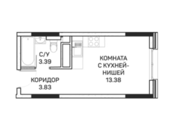 20,6 м², студия, 7/8 этаж