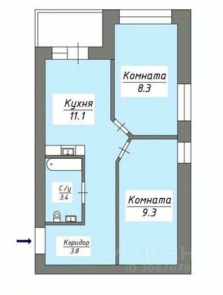 Продажа 2-комнатной квартиры 36 м², 1/5 этаж