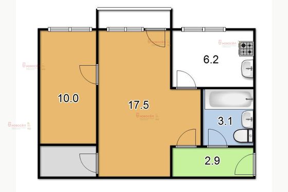 Аренда 2-комнатной квартиры 44 м², 2/5 этаж