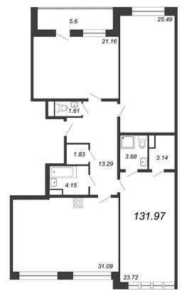 Продажа 4-комнатной квартиры 131,3 м², 7/8 этаж