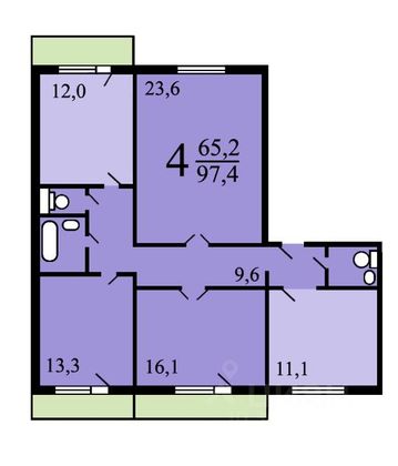 Продажа 4-комнатной квартиры 98 м², 11/14 этаж