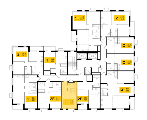 Продажа 1-комнатной квартиры 26,6 м², 7/24 этаж