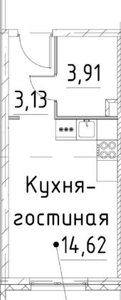 Продажа квартиры-студии 22 м², 4/24 этаж