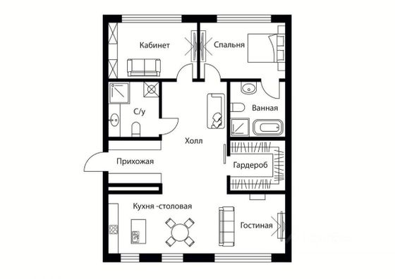 Продажа 3-комнатной квартиры 106 м², 1/4 этаж
