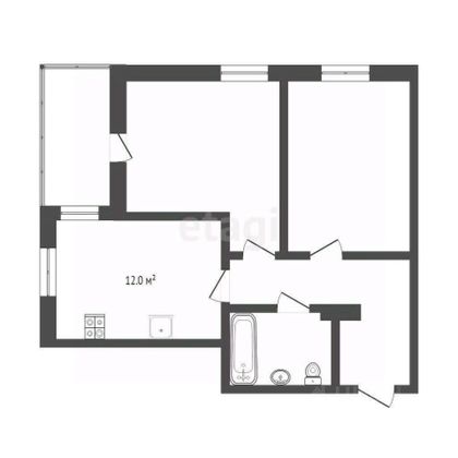 Продажа 2-комнатной квартиры 55 м², 3/17 этаж