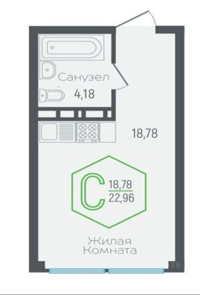 Продажа квартиры-студии 23 м², 17/25 этаж