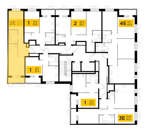 Продажа 2-комнатной квартиры 42,3 м², 14/14 этаж