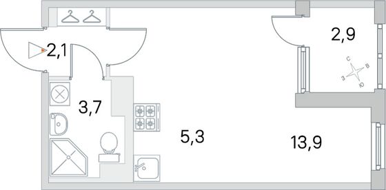 Продажа квартиры-студии 26,5 м², 5/5 этаж