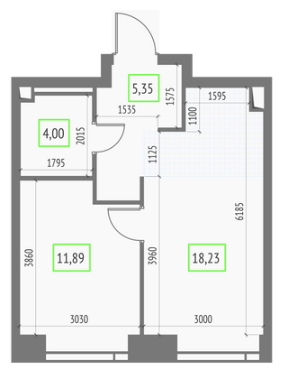 Продажа 1-комнатной квартиры 39,5 м², 21/57 этаж