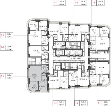 Продажа 2-комнатной квартиры 55,9 м², 2/53 этаж