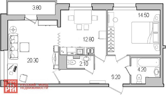 Продажа 2-комнатной квартиры 65 м², 21/25 этаж