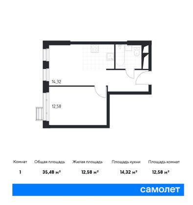 Продажа 1-комнатной квартиры 35,5 м², 5/31 этаж