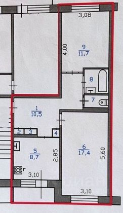 Продажа 2-комнатной квартиры 53,2 м², 5/5 этаж