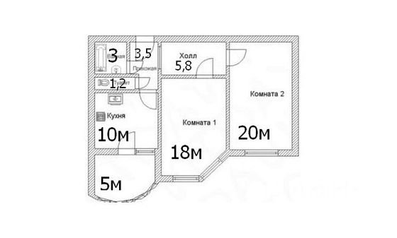 Продажа 2-комнатной квартиры 64 м², 10/17 этаж
