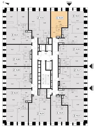 Продажа 1-комнатной квартиры 30,2 м², 21/22 этаж