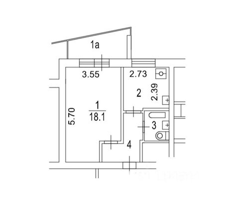 Продажа 1-комнатной квартиры 32,1 м², 1/9 этаж