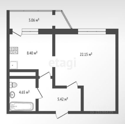 Продажа 1-комнатной квартиры 43 м², 5/17 этаж