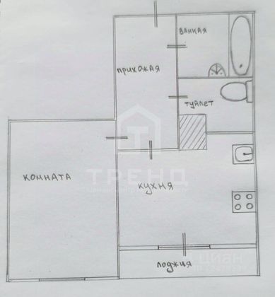 Продажа 1-комнатной квартиры 42,3 м², 5/16 этаж