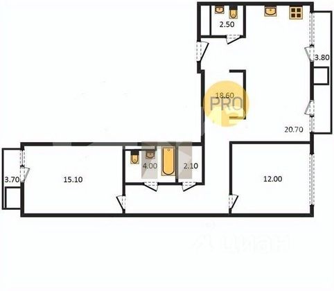 Продажа 2-комнатной квартиры 75 м², 4/9 этаж