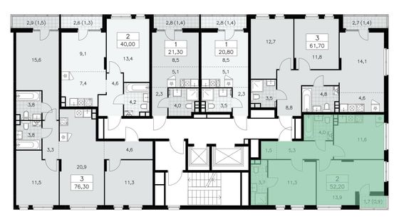 Продажа 2-комнатной квартиры 51,8 м², 10/15 этаж