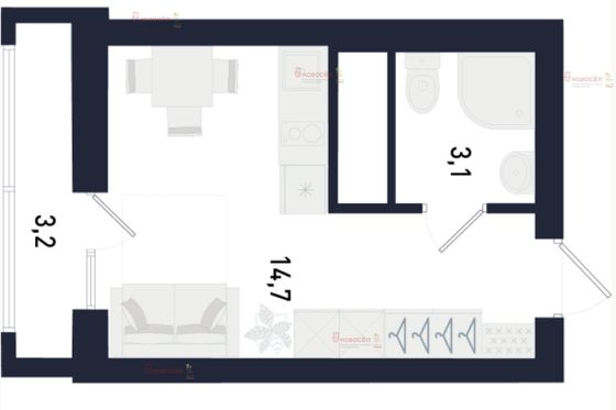 Продажа 1-комнатной квартиры 36 м², 15/31 этаж