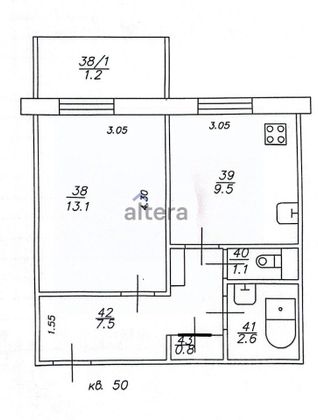 Продажа 1-комнатной квартиры 34,6 м², 4/9 этаж