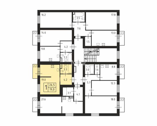 Продажа квартиры-студии 26,5 м², 2/4 этаж