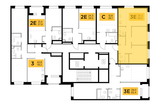 Продажа 3-комнатной квартиры 56 м², 19/23 этаж