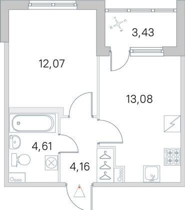 Продажа 1-комнатной квартиры 35,6 м², 2/5 этаж