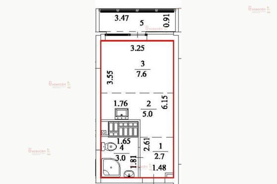 Продажа квартиры-студии 18,3 м², 8/25 этаж