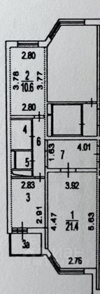 Продажа 2-комнатной квартиры 54,2 м², 5/17 этаж