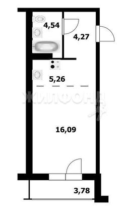 Продажа 1-комнатной квартиры 30 м², 14/26 этаж