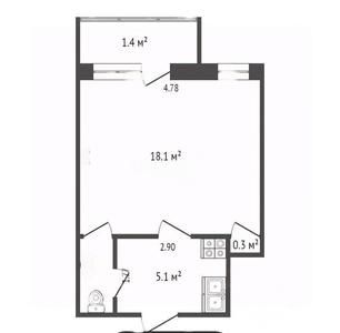 Продажа квартиры-студии 25 м², 5/5 этаж