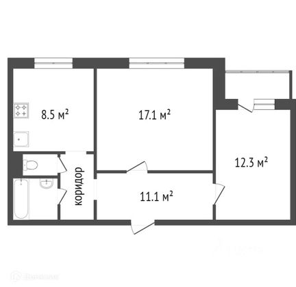Продажа 2-комнатной квартиры 52 м², 9/10 этаж