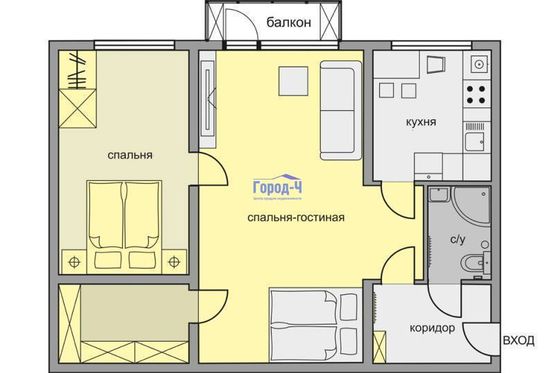 Продажа 2-комнатной квартиры 41,3 м², 3/5 этаж
