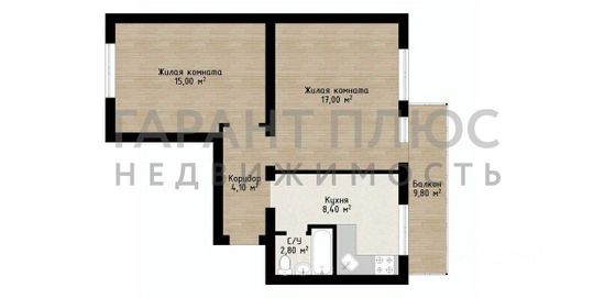 Продажа 2-комнатной квартиры 47,9 м², 1/3 этаж
