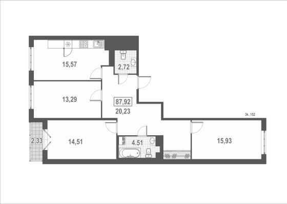 Продажа 3-комнатной квартиры 88 м², 3/10 этаж