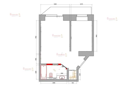 Продажа 2-комнатной квартиры 35 м², 2/14 этаж