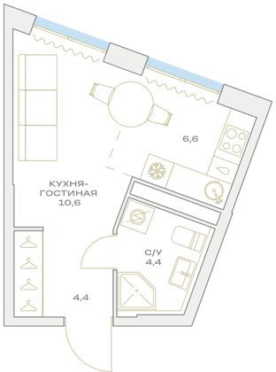Продажа квартиры-студии 26 м², 14/23 этаж